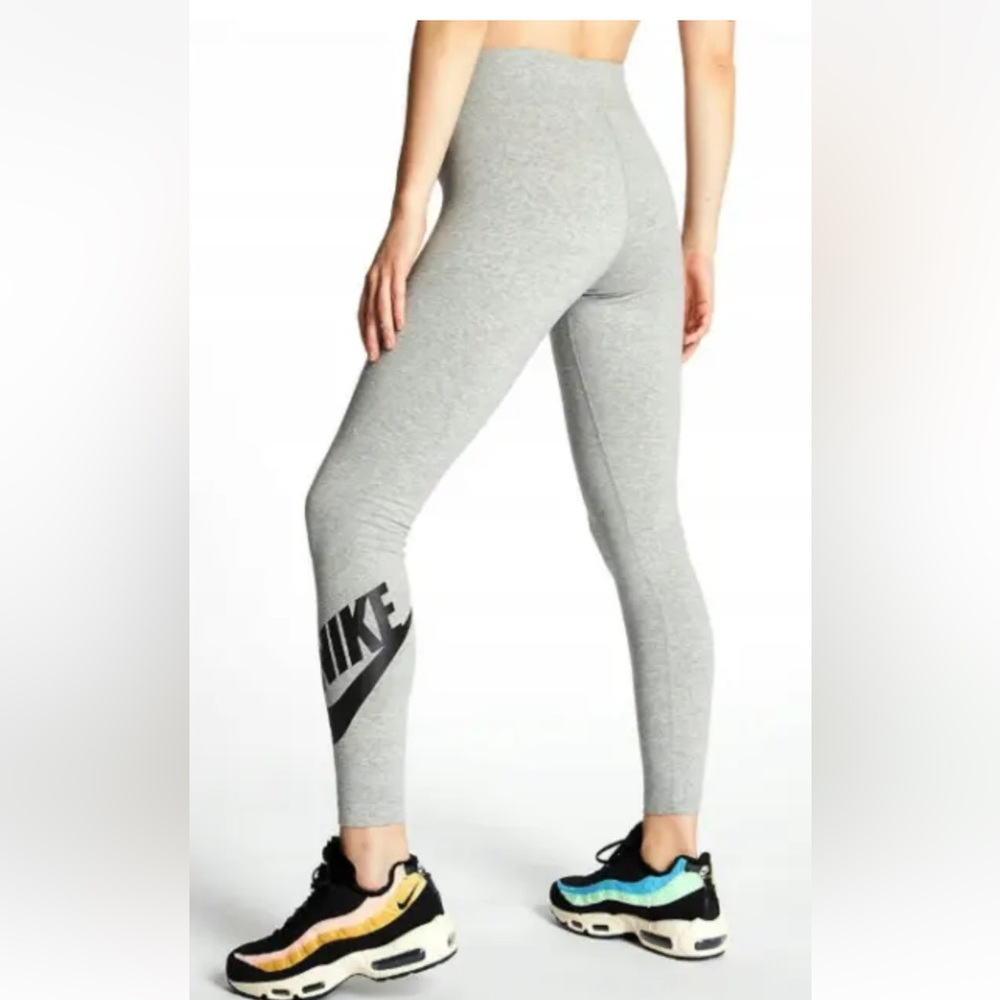 Nike Gray Leggings with Black Logo